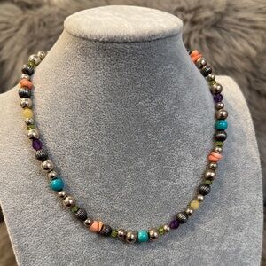 Carolyn Pollack Silver & Multicolor Beaded Necklace